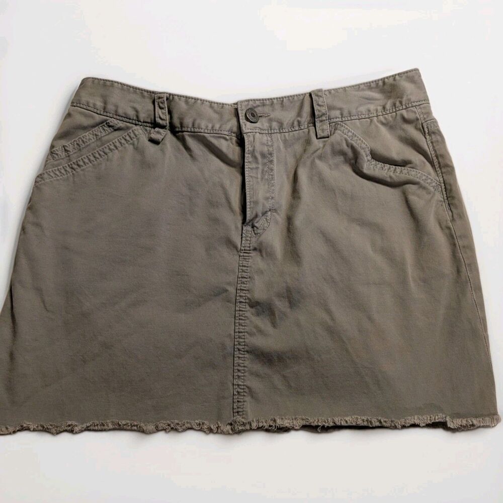 GAP Jeans Women's Solid Khaki Twill Stretch Pencil Short Skirt Pockets  S 8 105